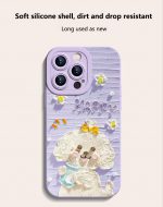 Women’s anti-drop oil painting soft shell mobile phone cover, suitable for Apple series mobile phones - Image 3
