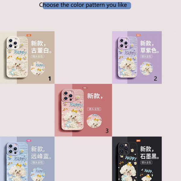 Women’s anti-drop oil painting soft shell mobile phone cover, suitable for Apple series mobile phones