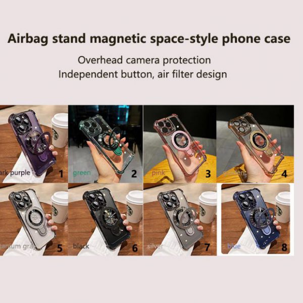 Airbag stand magnetic space style phone case, suitable for Apple, Huawei, Honor series