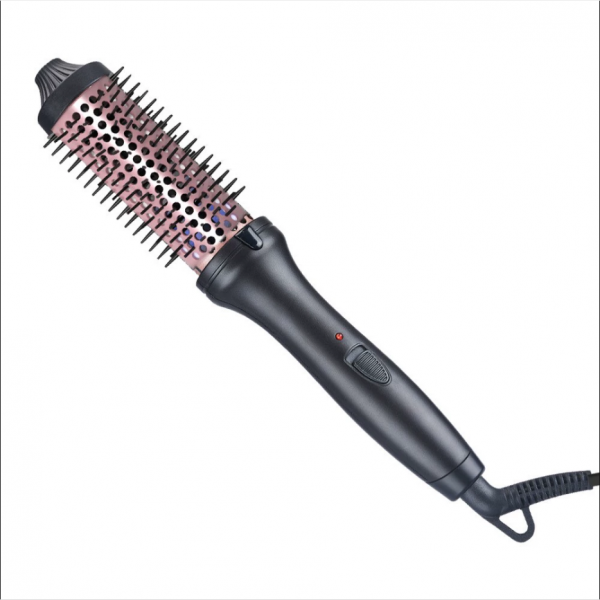 Electric negative ion curling hair comb, dual-purpose straight and curly, fluffy bangs, inner and outer button curls, wavy quick-heating curling hair cylinder comb for export