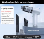 Car vacuum cleaner with strong suction power, wireless, portable, mini, small and high-power for household use