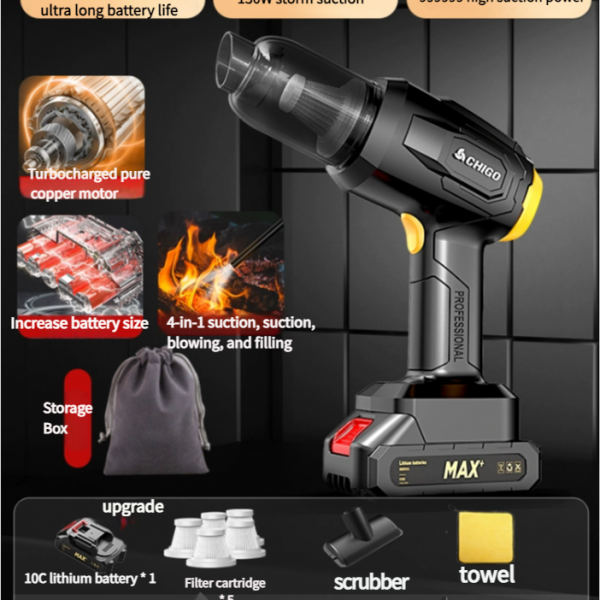 Zhigao Car Mini Vacuum cleaner, wireless charging for cars, household use, strong suction power, powerful, small handheld