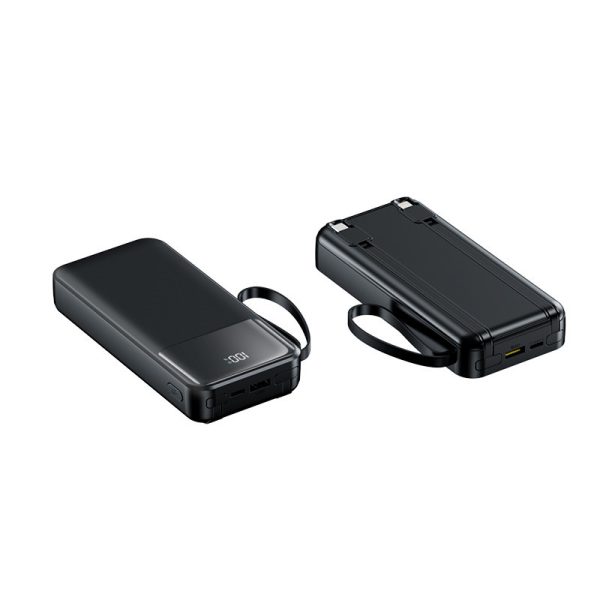 20000mAh PD Power Bank, Built-in Charging Cables, Fast Portable Charger, High Capacity Phone Battery, Quick Charge Pack