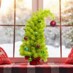2025 Green Leaning Christmas Tree, Modern Tilted Xmas Decor, Unique Artificial Pine, Home Tabletop Festive Display - Image 7