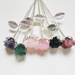 Natural Crystal Rose Bouquet, Hand Polished Gemstone Flower, Valentine Anniversary Gift, Home Office Decor Collection - Image 3