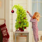 2025 Green Leaning Christmas Tree, Modern Tilted Xmas Decor, Unique Artificial Pine, Home Tabletop Festive Display - Image 2