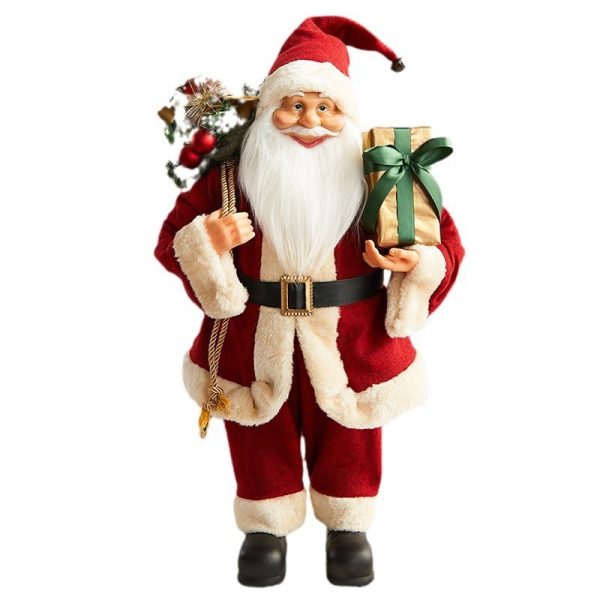 Santa Claus Doll Decor, Christmas Scene Setup Display, Hotel Window Decoration, Desktop Tabletop Ornament Holiday Party Figurine