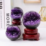 Amethyst Geode Smile Opening, Crystal Money Bag Decor, Wealth Bowl Display, Natural Stone Craft, Office Home Feng Shui - Image 3