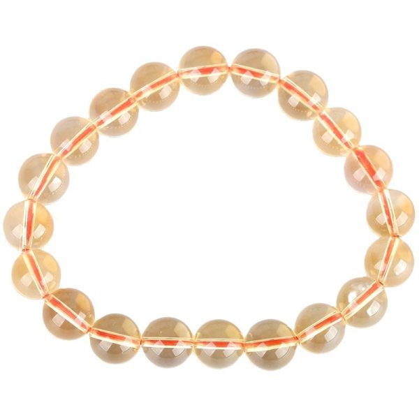 Brazilian Citrine Bracelet Women, Deep Yellow Crystal Gemstone, Natural Stone Beads, Fashion Jewelry Accessory Healing Crystal