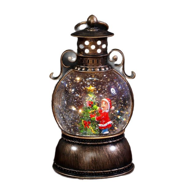 Santa Claus Pony Night Light, Musical Snowfall Decor, Christmas Tabletop Lamp, Festive Gift with Music Box