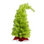 2025 Green Leaning Christmas Tree, Modern Tilted Xmas Decor, Unique Artificial Pine, Home Tabletop Festive Display