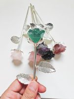 Natural Crystal Rose Bouquet, Hand Polished Gemstone Flower, Valentine Anniversary Gift, Home Office Decor Collection - Image 5