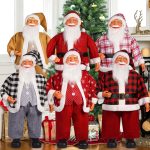 24-Inch Standing Santa Claus, Realistic Christmas Decor, Life Size Santa Figurine, Large Holiday Display Festive Decoration - Image 4