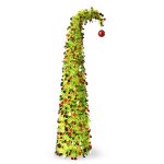 1.5m Leaning Christmas Tree, Telescoping Festive Decor, Unique Tilted Pine, Space Saving Design, Holiday Home Decor - Image 3