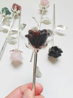 Natural Crystal Rose Bouquet, Hand Polished Gemstone Flower, Valentine Anniversary Gift, Home Office Decor Collection - Image 4