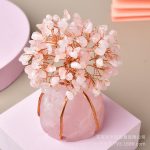 Pink Crystal Money Tree, Raw Rose Quartz Gemstone, Five Petal Wealth Plant, Natural Stone Decor, Handmade Feng Shui - Image 4
