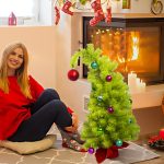 2025 Green Leaning Christmas Tree, Modern Tilted Xmas Decor, Unique Artificial Pine, Home Tabletop Festive Display - Image 6