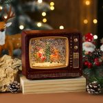 Christmas TV Snow Globe Lamp, Musical Water Night Light, Festive Tabletop Decor, Holiday Gift Box with Falling Snow - Image 6