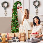 1.5m Leaning Christmas Tree, Telescoping Festive Decor, Unique Tilted Pine, Space Saving Design, Holiday Home Decor - Image 7