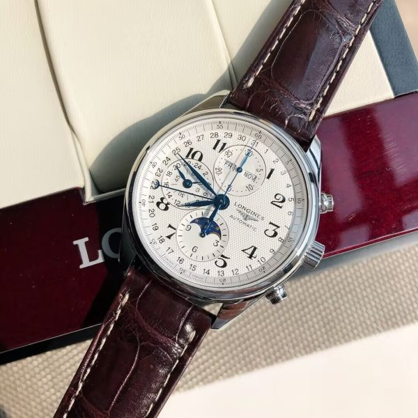 Leather strap mechanical watch