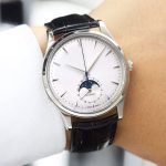 New Moon Phase Master Men's Quartz Watch with Moon Phase Function without Calendar Leather Strap Business Trend Watch for Men - Image 8